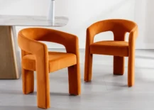 terracotta colored chairs