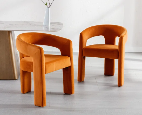terracotta colored chairs