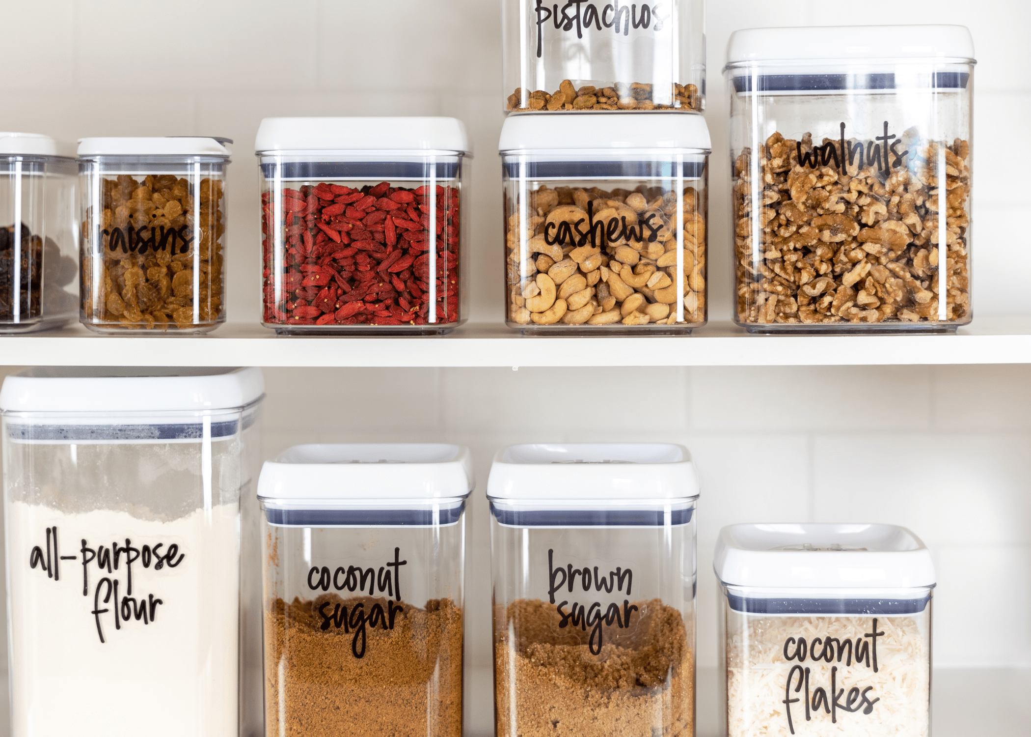 clear pantry storage containers.