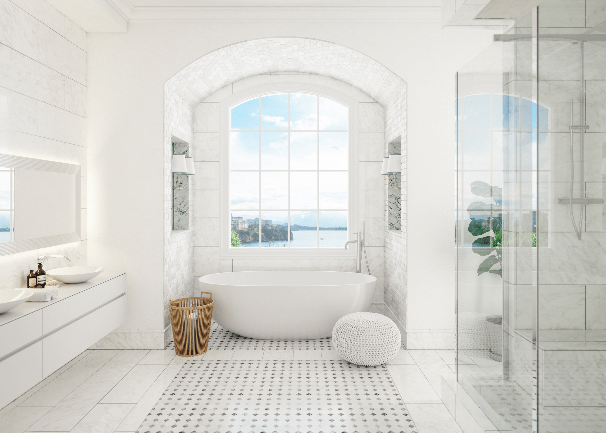 white high end luxury bathroom