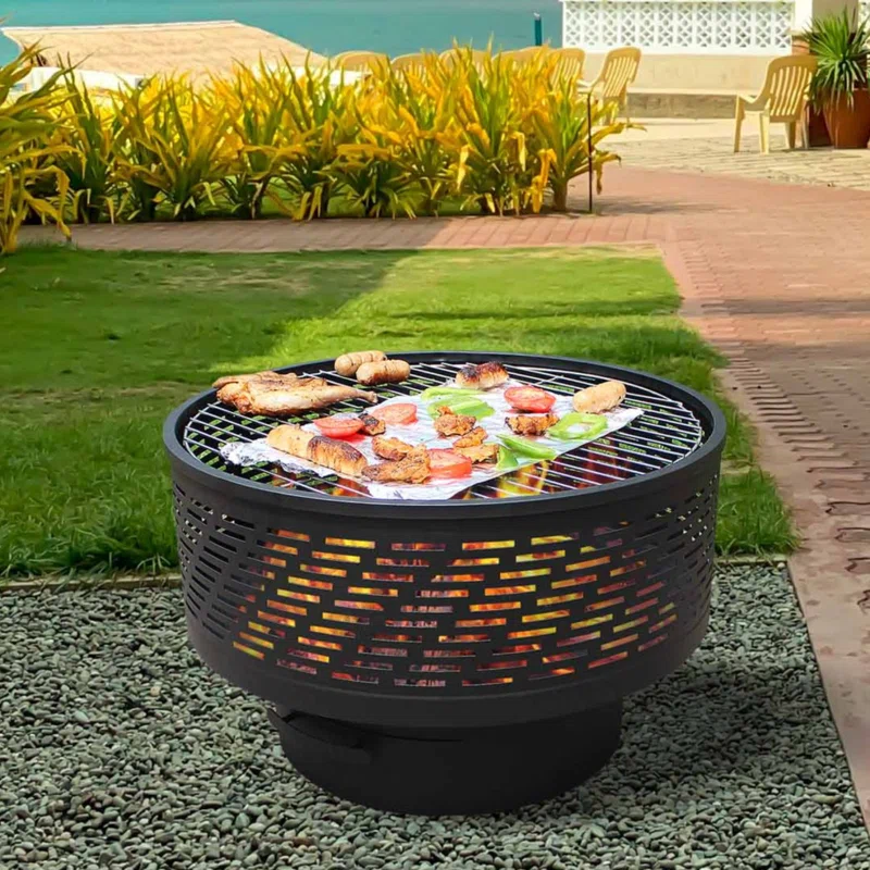 fire pit with grill