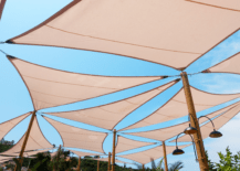 beneath view of Shade Sails