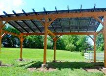 solar panels on a pergola