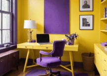 Yellow and purple home office.