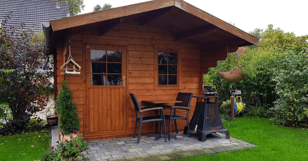 A rustic shed made of wood.