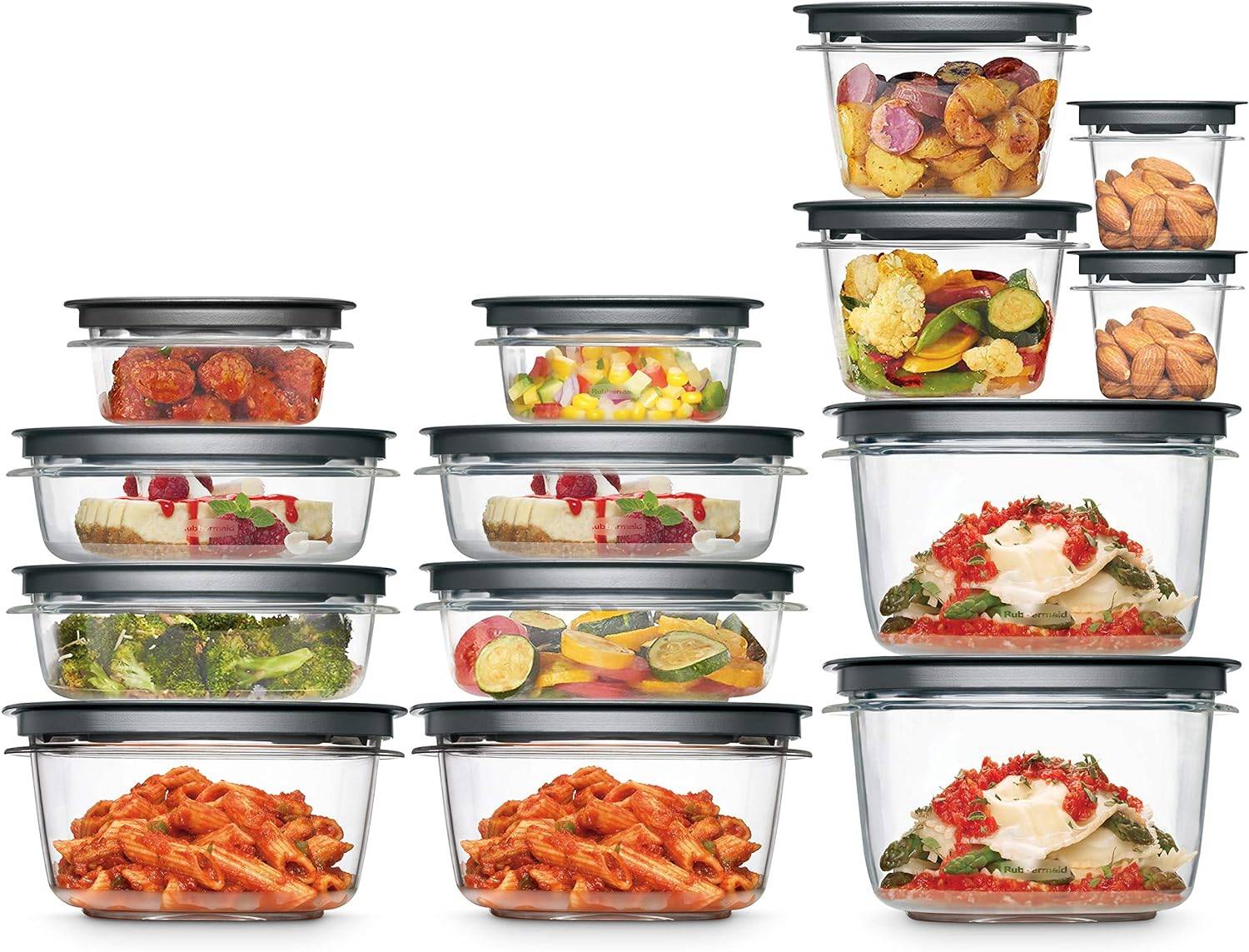 plastic containers with grey lids stackable