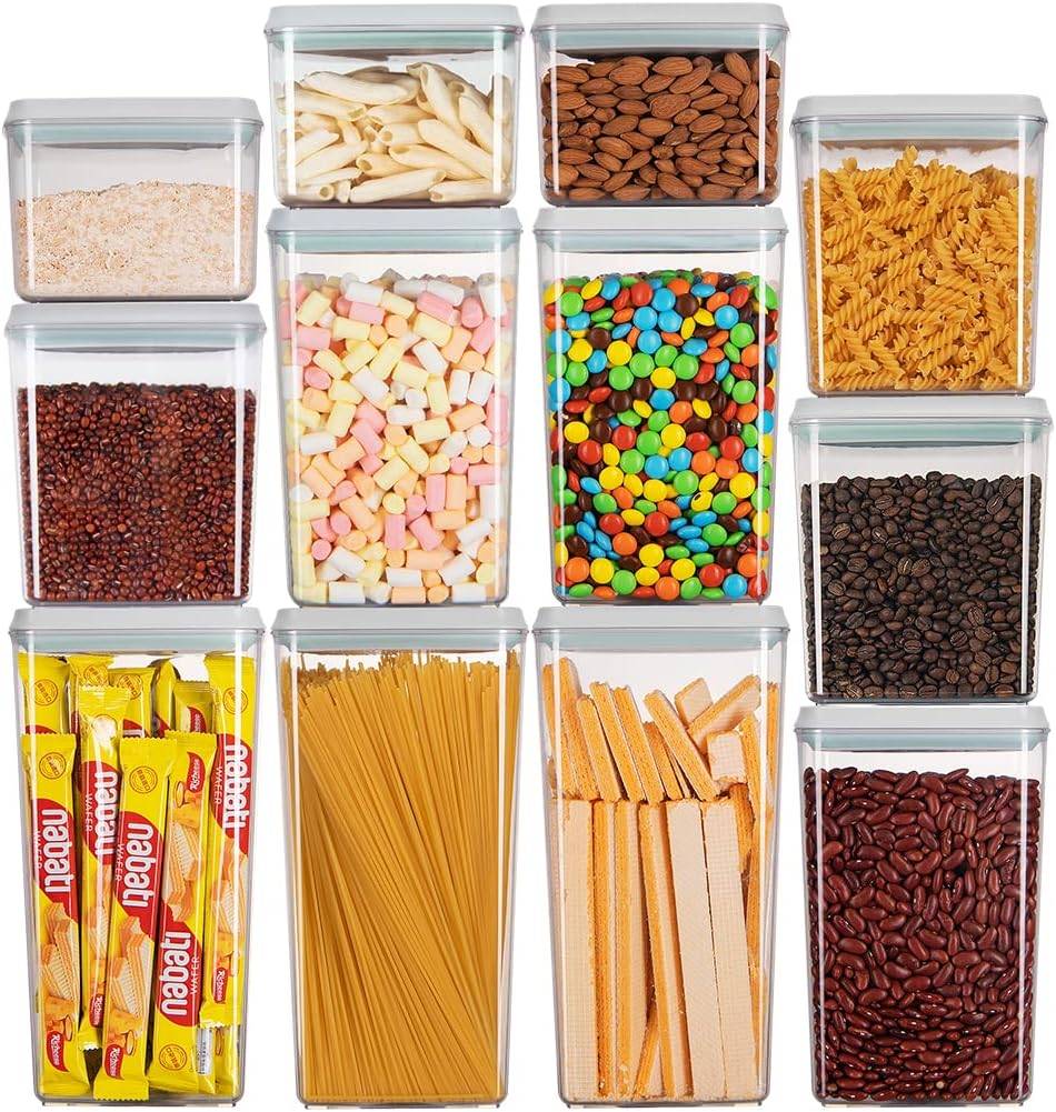 air tight food storage containers with pantry items