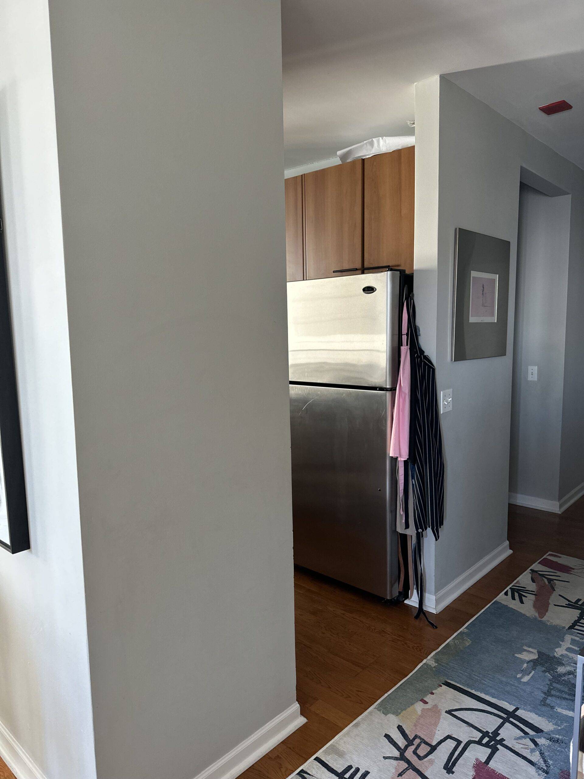 Hallway into kitchen.