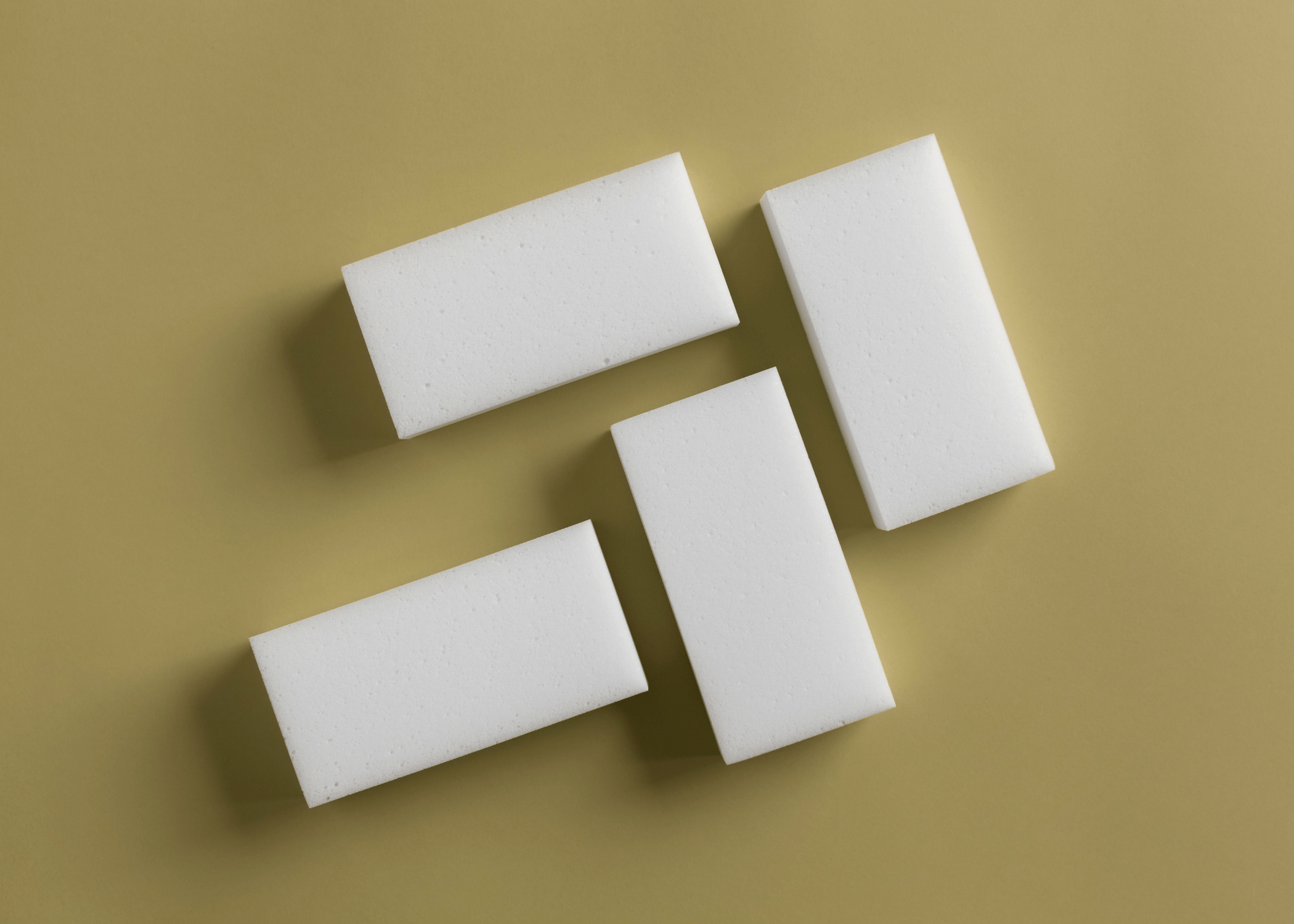 magic erasers on a beige background