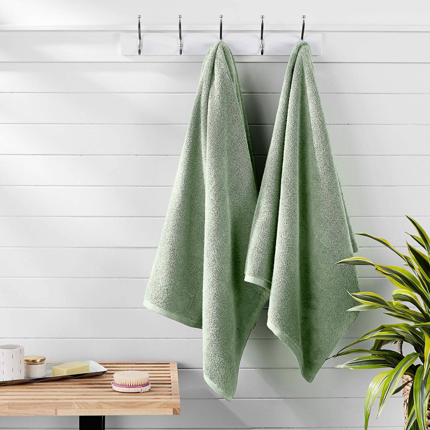 sage green towels