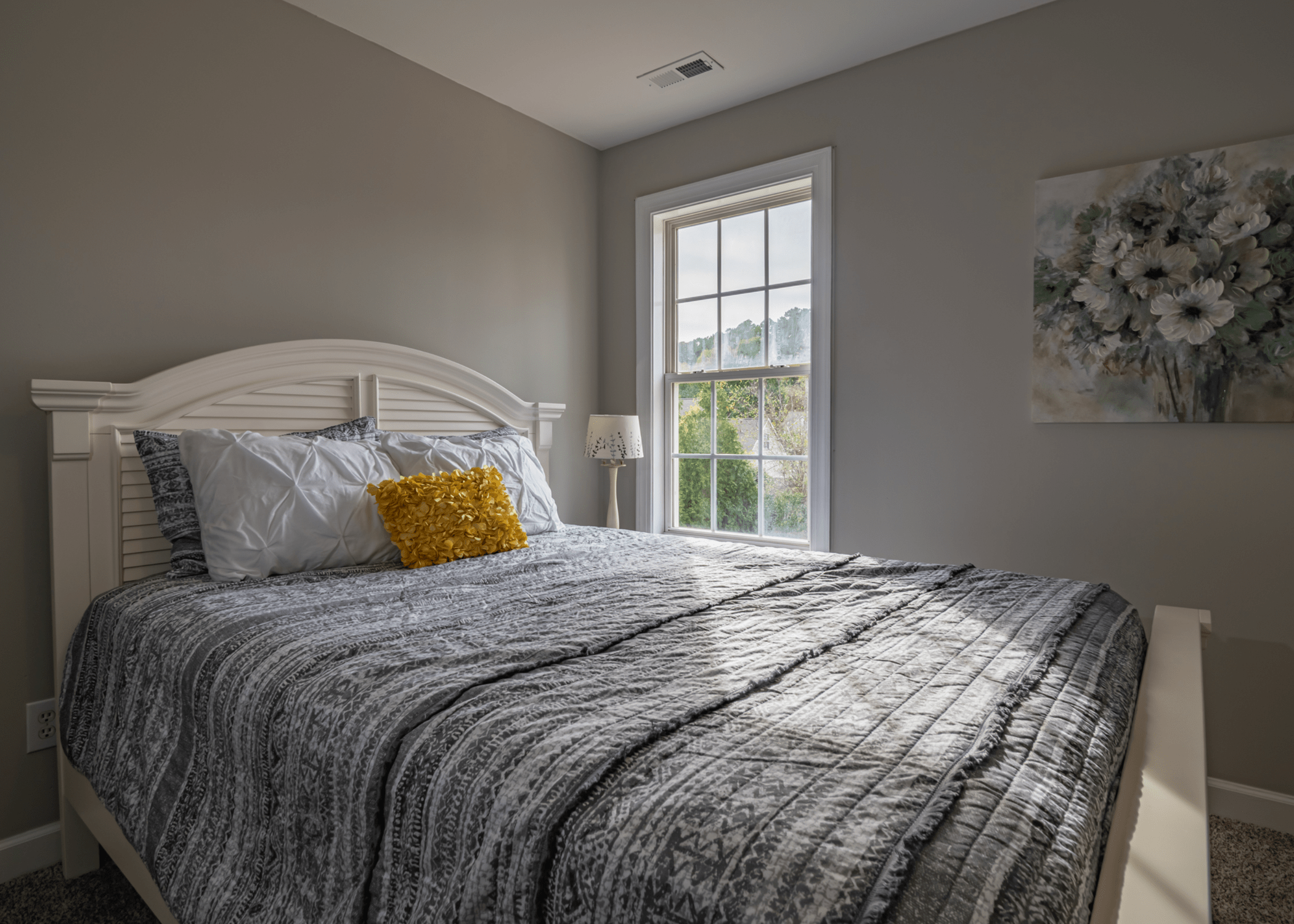 soft gray interior paint color in bedroom