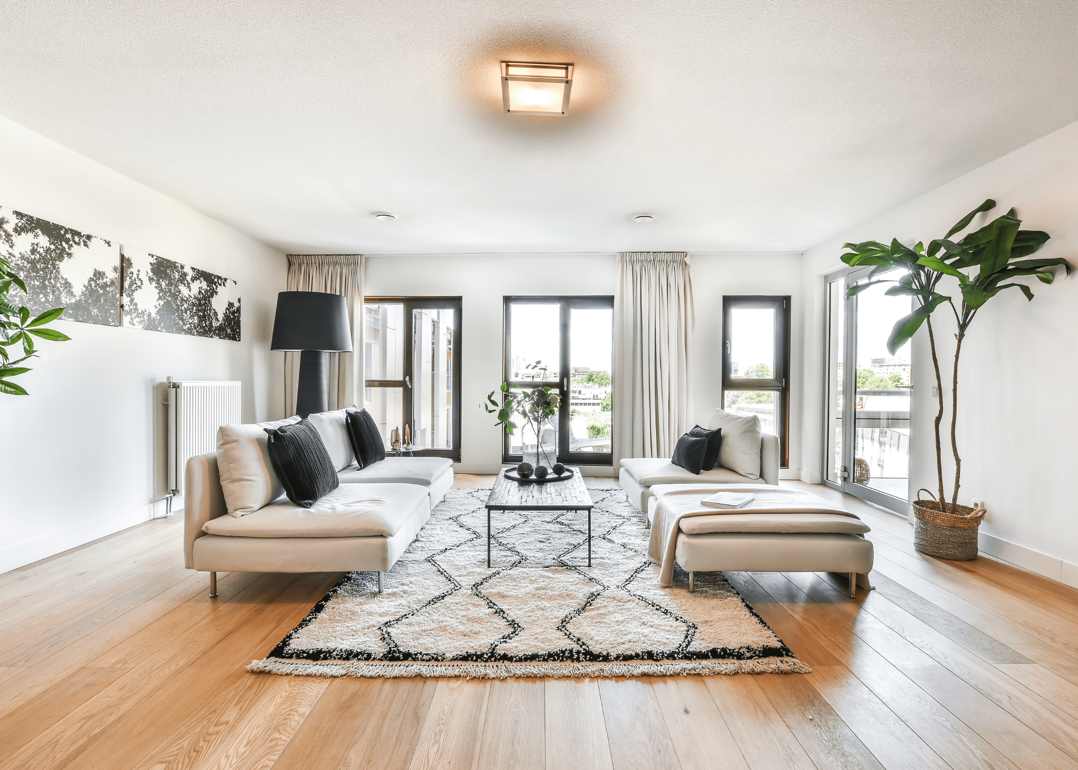 staged modern living room