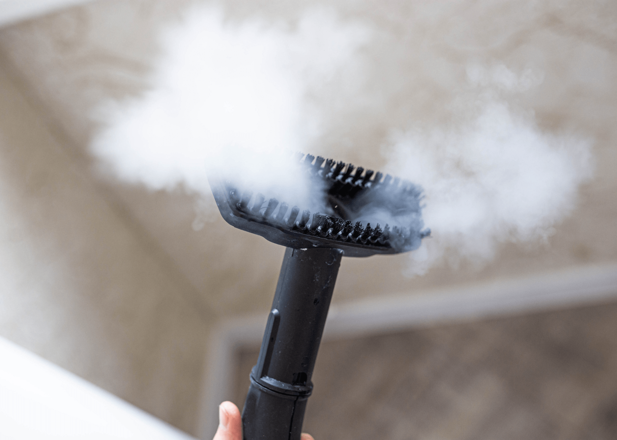 close up of a steam cleaner