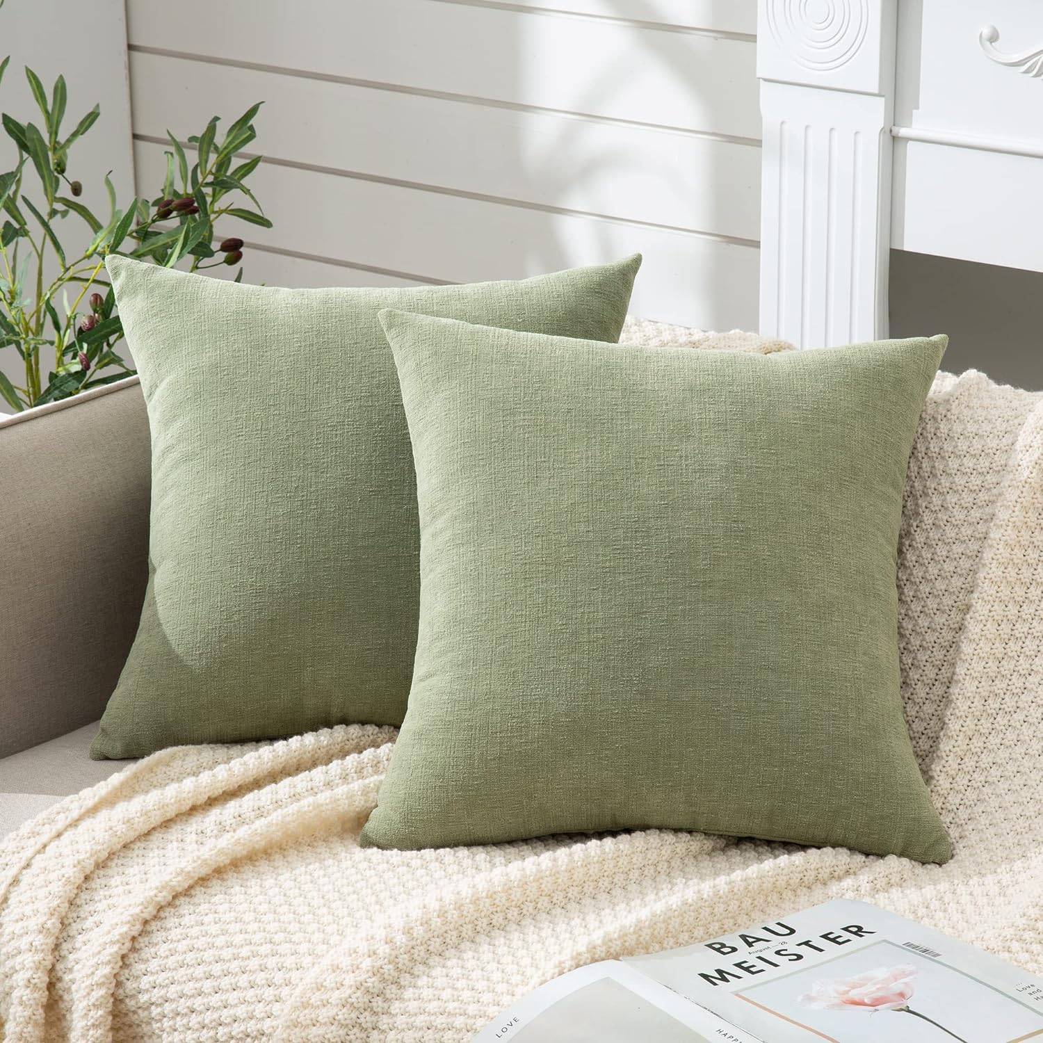 sage throw pillows