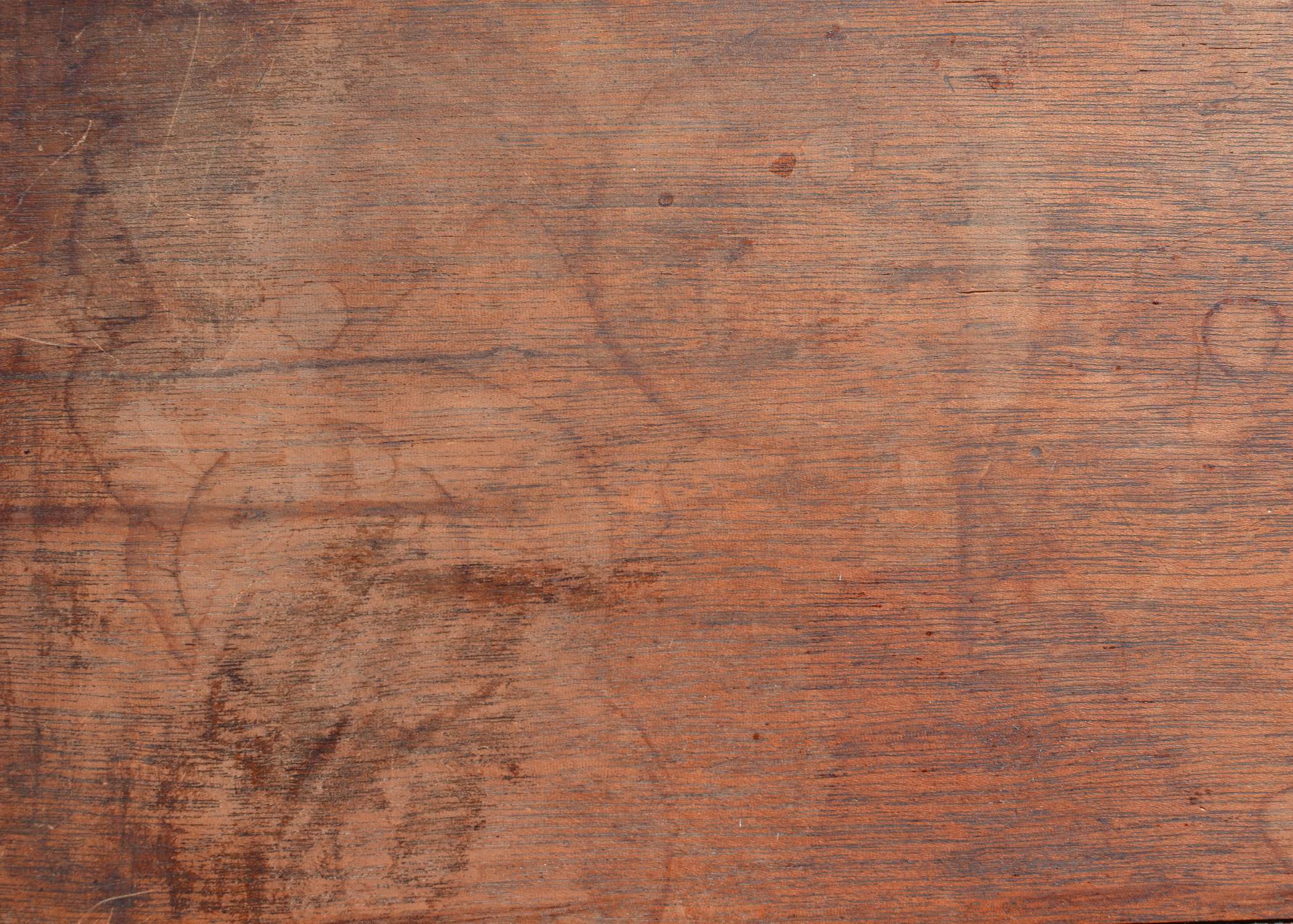 water ring stains on wood table.