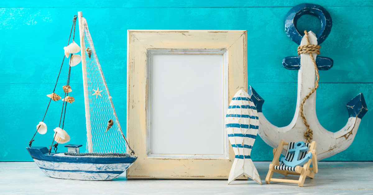 Nautical style decor pieces.