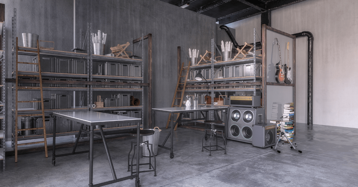 Dark up-cycled room with hipster styling.