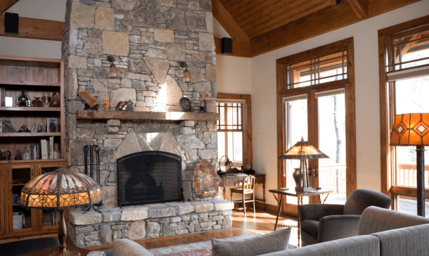 The Game-Changing Impact of a Floor-to-Ceiling Stone Fireplace