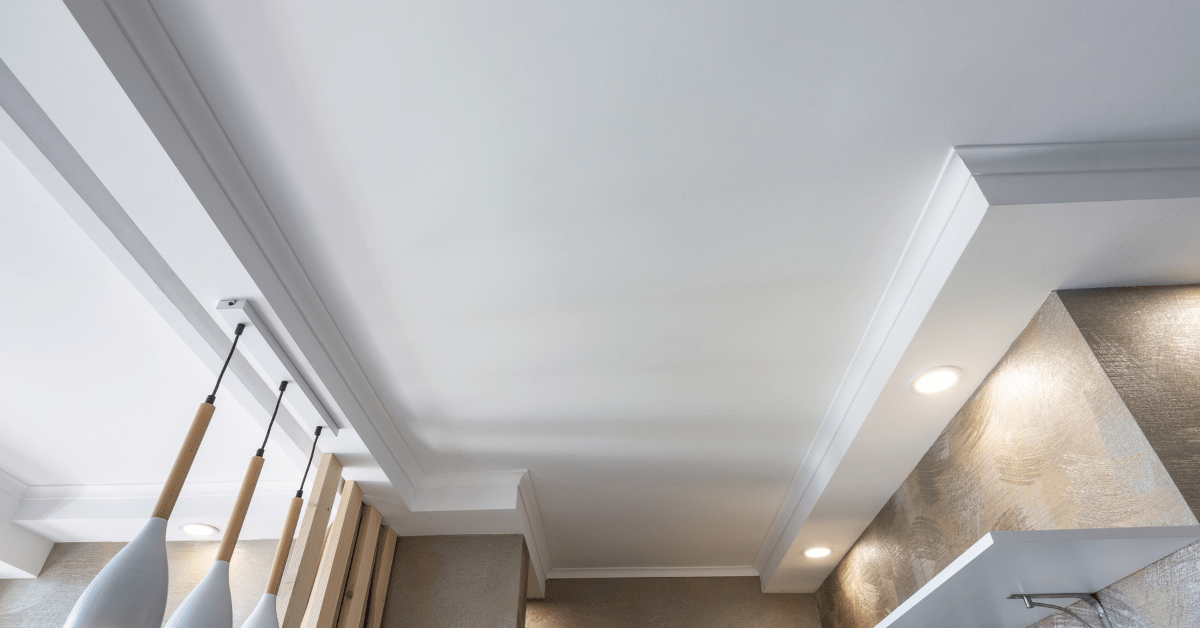 White painted ceiling.