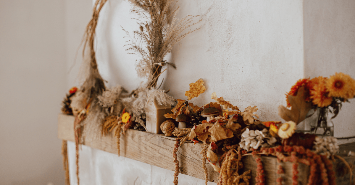 Mantel fall decor.