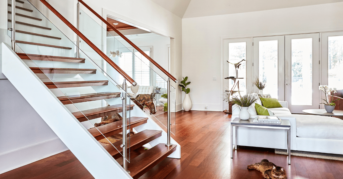 Bold and modern staircase in a house.