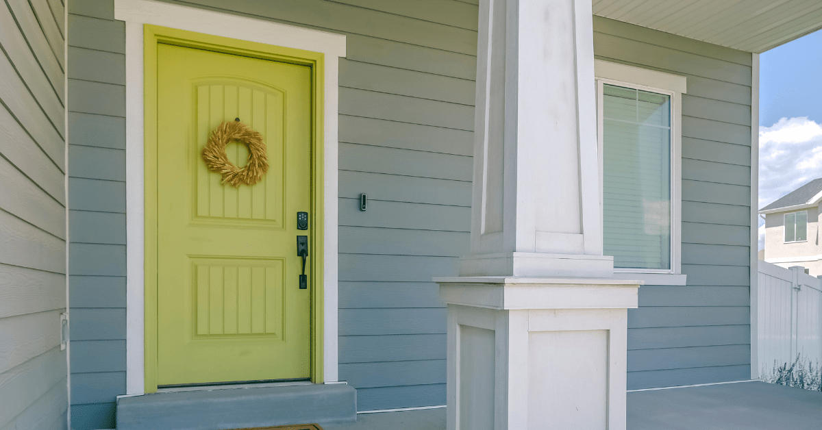 Yellow front door.