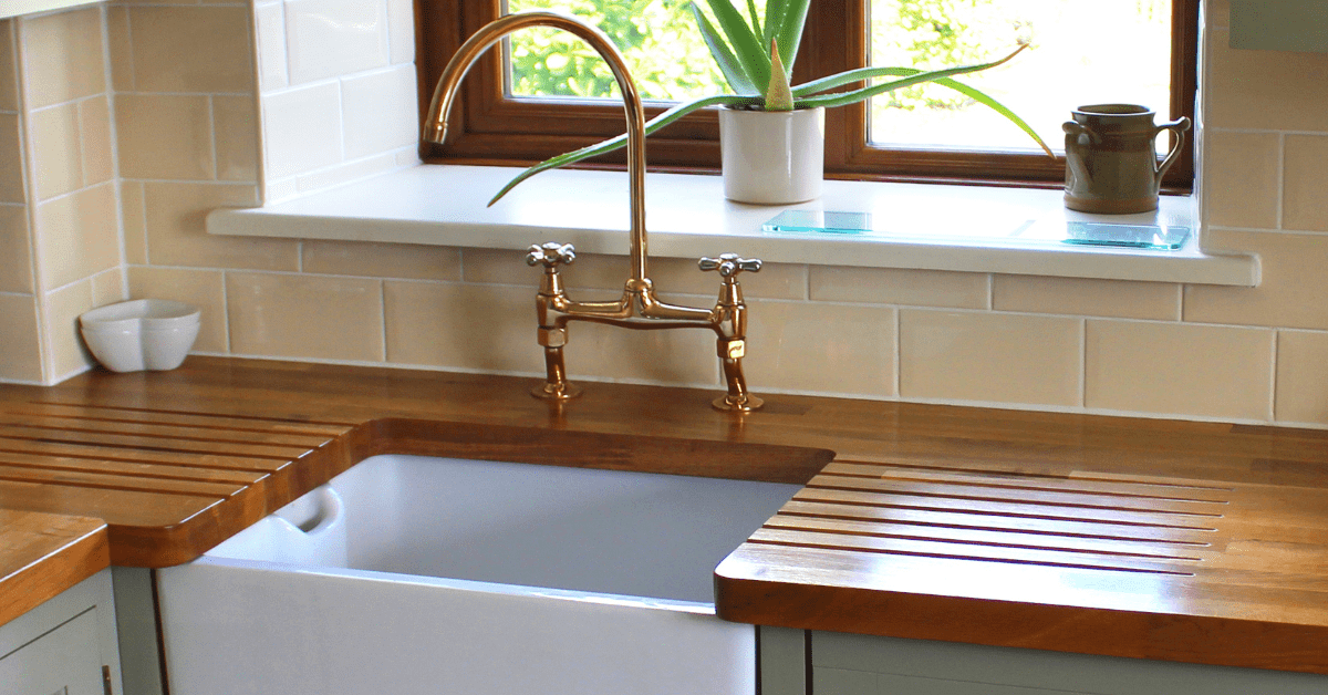 Wooden kitchen countertops.