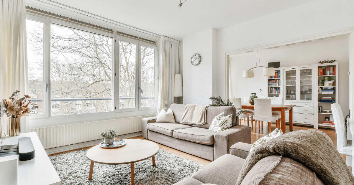 Minimalistic styled living room.