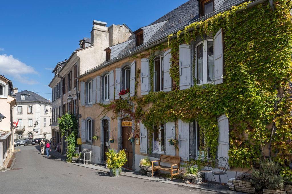 Hotel restaurant at the village Luz-Saint-Sauveur, Hautes-Pyrenees, France