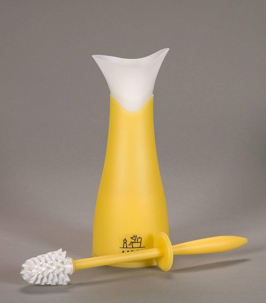 Yellow toilet brush