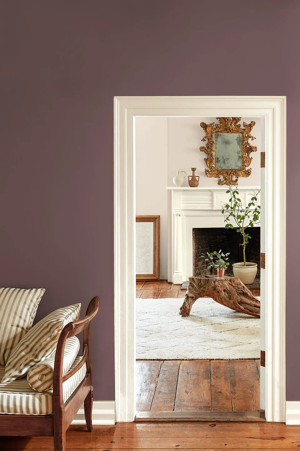 Living room painted in Cinnamon Slate color.