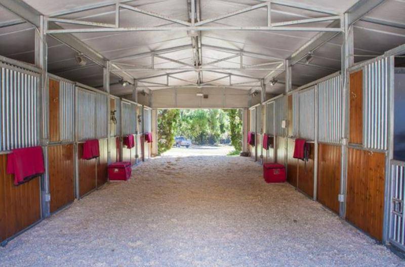 Horse stalls are in a barn on Oprah's Montecito property.