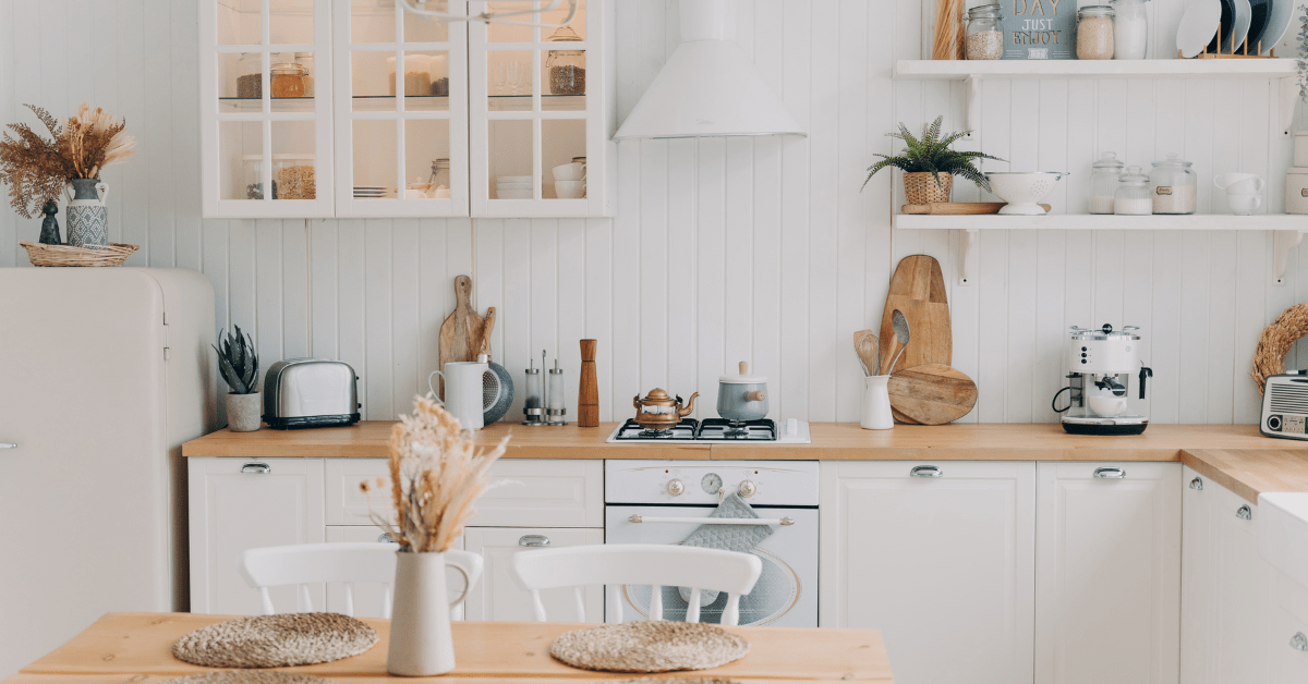 Scandinavian kitchen with matching decor.