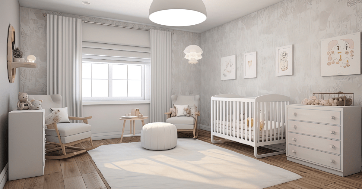 White minimalistic kids room.