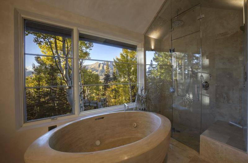 An opulant bathtub is in Oprah's bathroom at her Montecito estate.