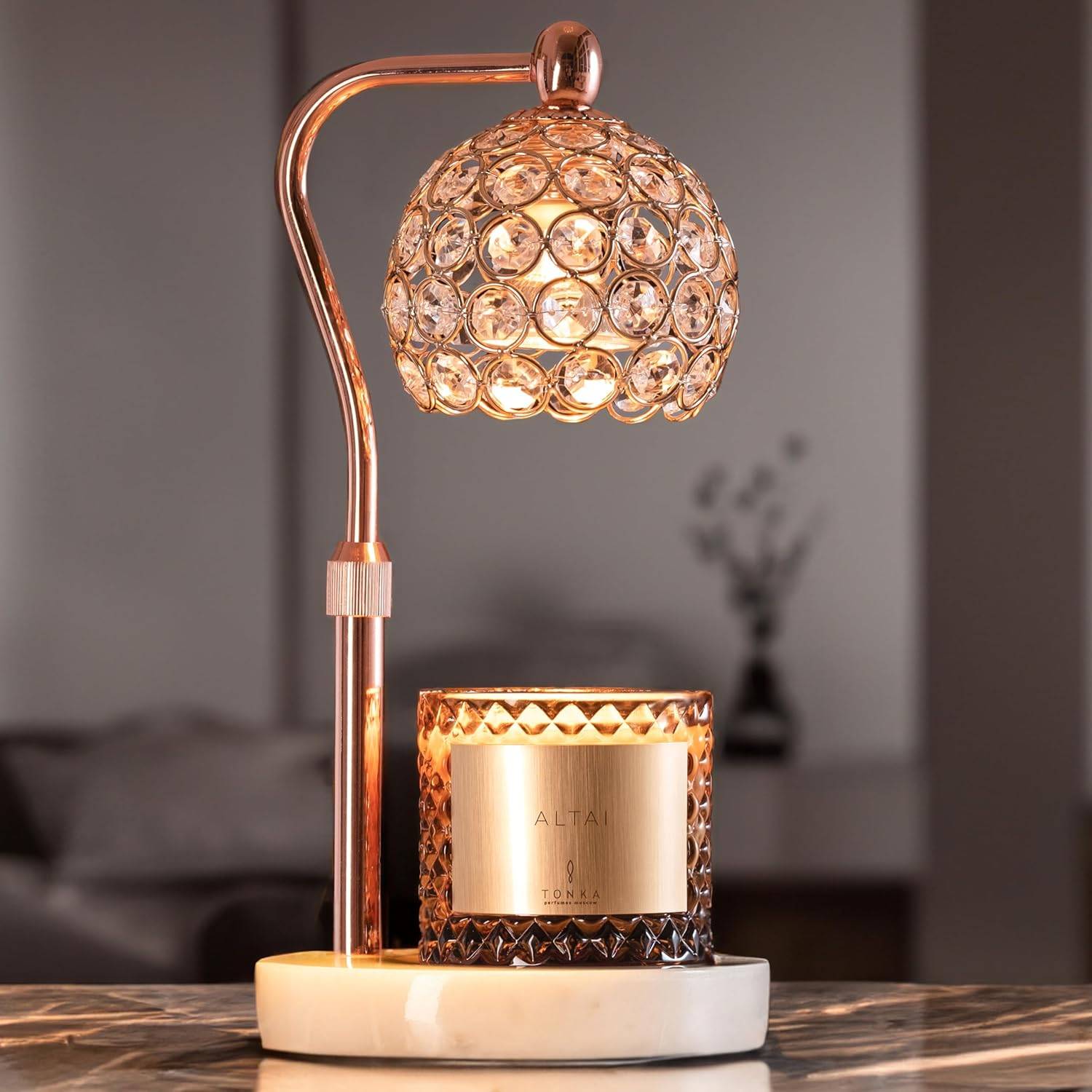 Candle Lamp in bronze color.