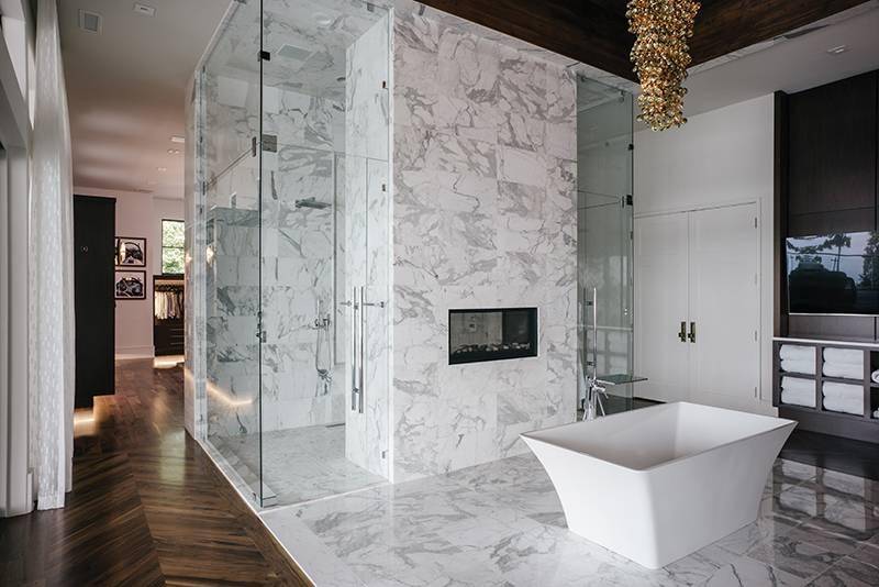 Luxurious marble bathroom.