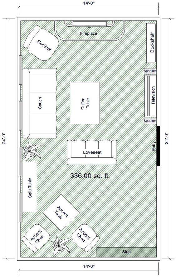 A living room floorplan.