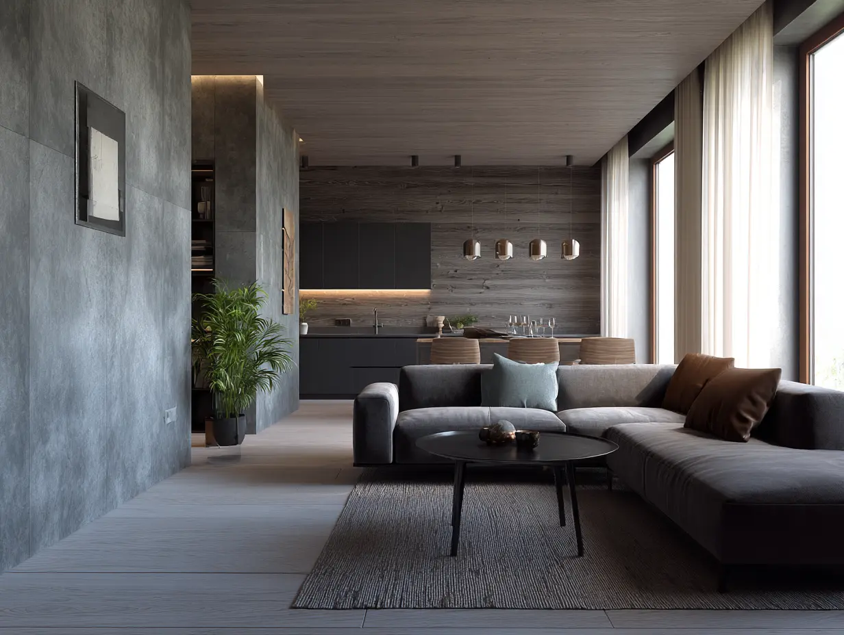 A calm European house in dim lighting.