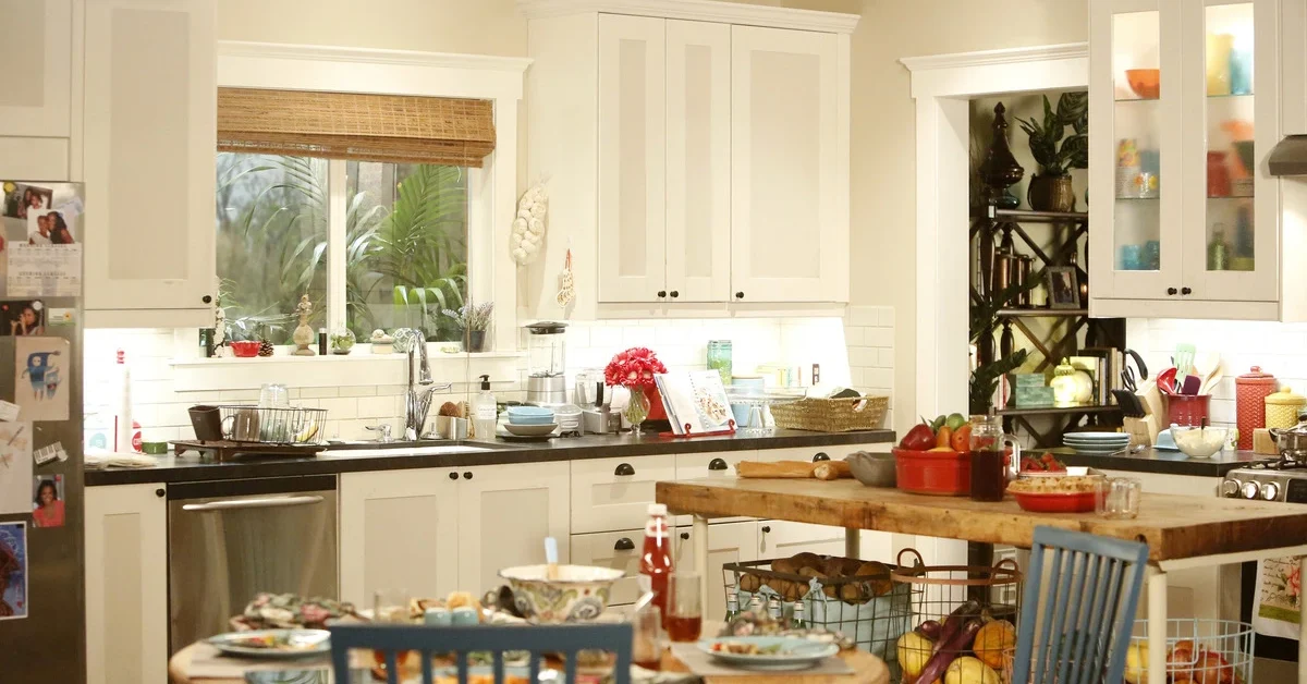 The visual clutter of an open kitchen is always on display