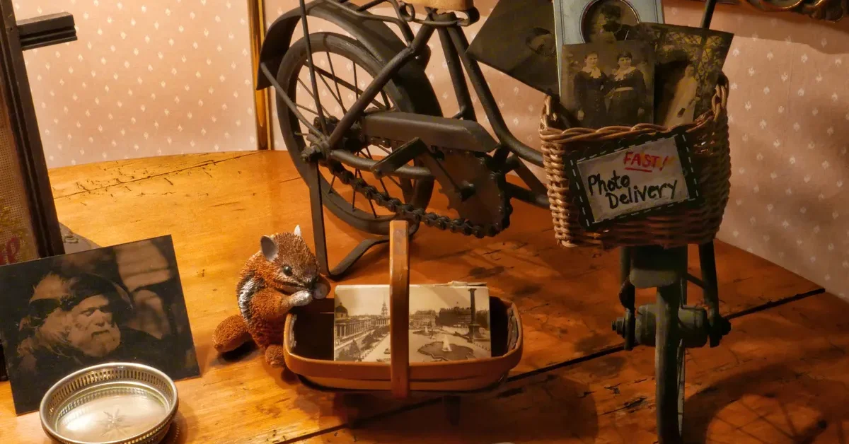 Curated artifacts and objects in a home.