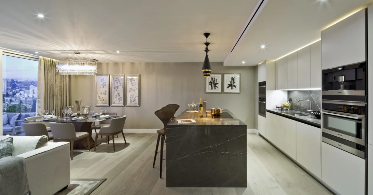 Typical view of an open kitchen